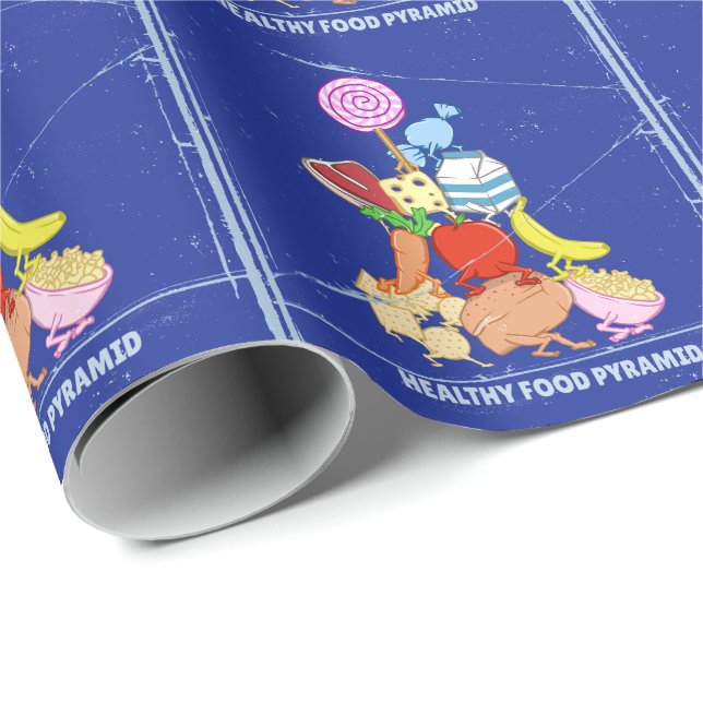 Rolig serieillustration av hälsosam matpyramid presentpapper (Rullad Hörn)