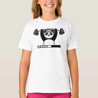 Rolig seriepanda som lyfter vikter med 'Laddar' T Shirt