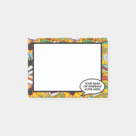 Rolig seriepratbubbla Namnmeddelande Post-it Block