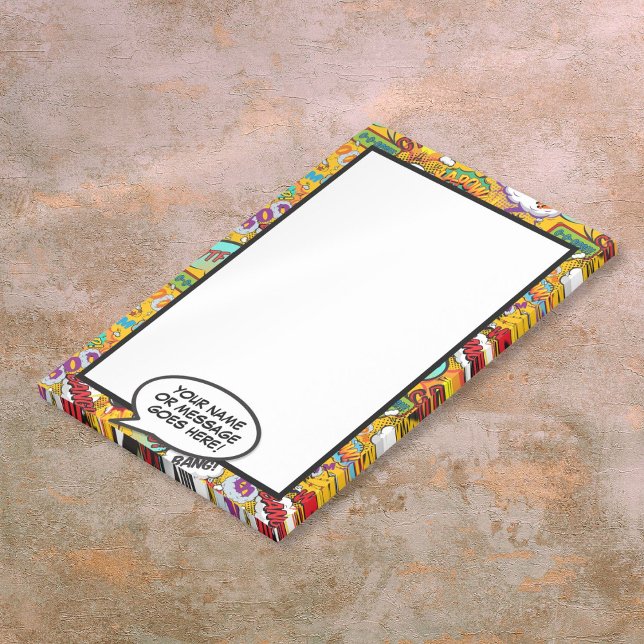 Rolig seriepratbubbla Namnmeddelande Post-it Block (Fun Comic Book Speech Bubble Name Message Post-it Notes)