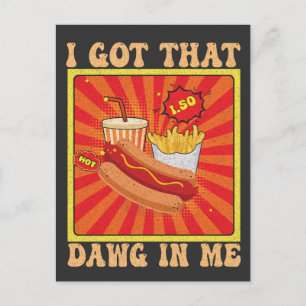 Rolig Serieteckning Hot Dogs Combo Jag Har Den Hun Vykort
