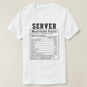 Rolig server näringsfakta personalarbetare gåva t shirt