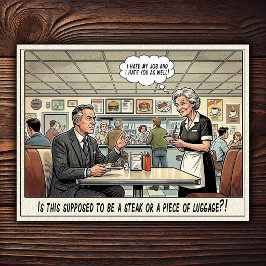 Rolig Servitris Liv Restaurang Humor  Vykort