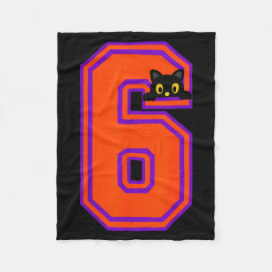 Rolig Sex Sju 6 7 Halloween Svart Katt Lärare Fleecefilt