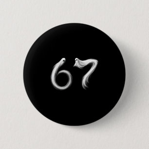 Rolig Sex Sju 6 7 Meme 67 Design Spöke Halloween Knapp