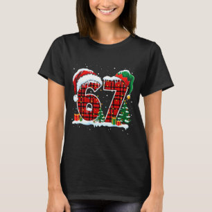 Rolig Sex Sju 6 7 Meme 67 Jul Röd Rutig Xm T Shirt
