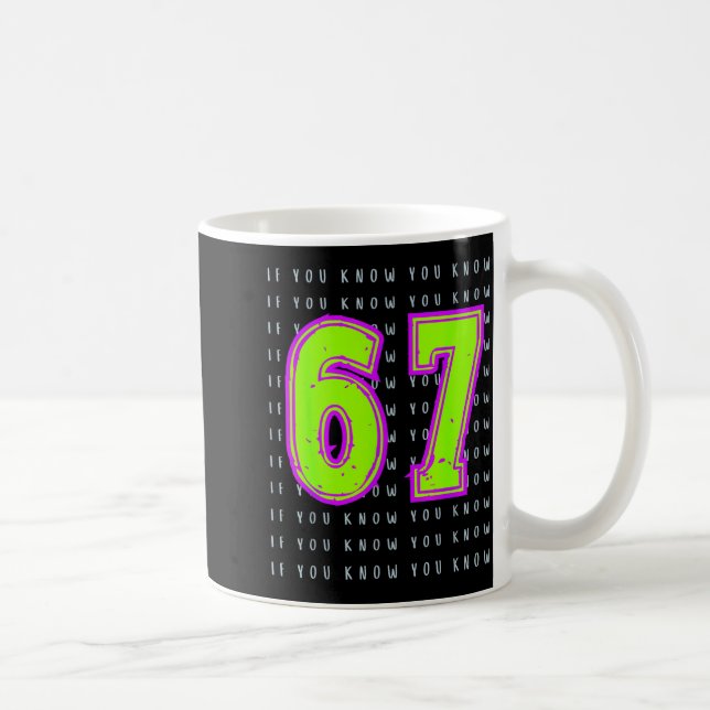 Rolig Sex Sju 6 7 Meme Design  Kaffemugg (Höger)