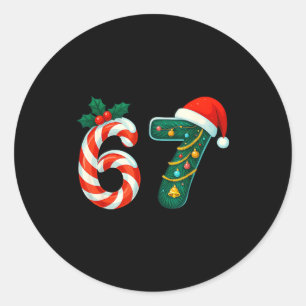 Rolig Sex Sju 6 7 Meme Jul Familj Xmas San Runt Klistermärke