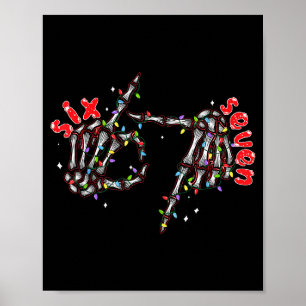 Rolig Sex Sju 6 7 Meme Par Jul Hand Skelett Poster