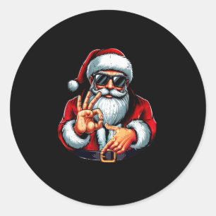 Rolig Sex Sju 6 7 Meme Tomte Jul Tröja Män Runt Klistermärke