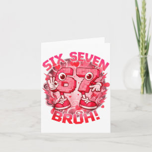 Rolig Sex Sju Bruh 67 Brainrot Meme Alla Hjärtans Kort