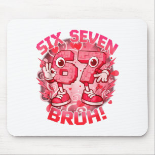 Rolig Sex Sju Bruh 67 Brainrot Meme Alla Hjärtans Musmatta