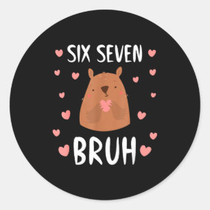 Rolig Sex Sju Bruh 67 Groundhog Kids Pojkar  Runt Klistermärke
