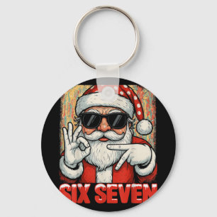 Rolig Sex Sju Meme Jul Cool Santa Mening 6 Nyckelring