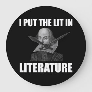 Rolig Shakespeare litteraturfläkt Stor Klocka