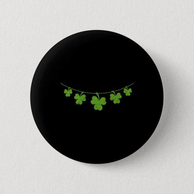 Rolig Shamrock Bröst Irländsk St Patricks Dag Hals Knapp (Framsida)
