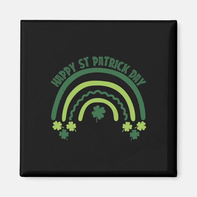 Rolig Shamrock Bröst Regnbåge Irländsk St Patricks Magnet (Framsidan)