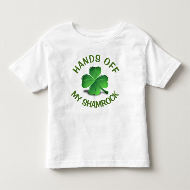 Rolig Shamrock för saint patrickdaggrönt T Shirt (Framsida)