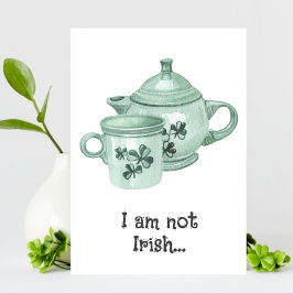 Rolig Shamrock-kaffekanna St. Patrick's Day-kort Meddelande
