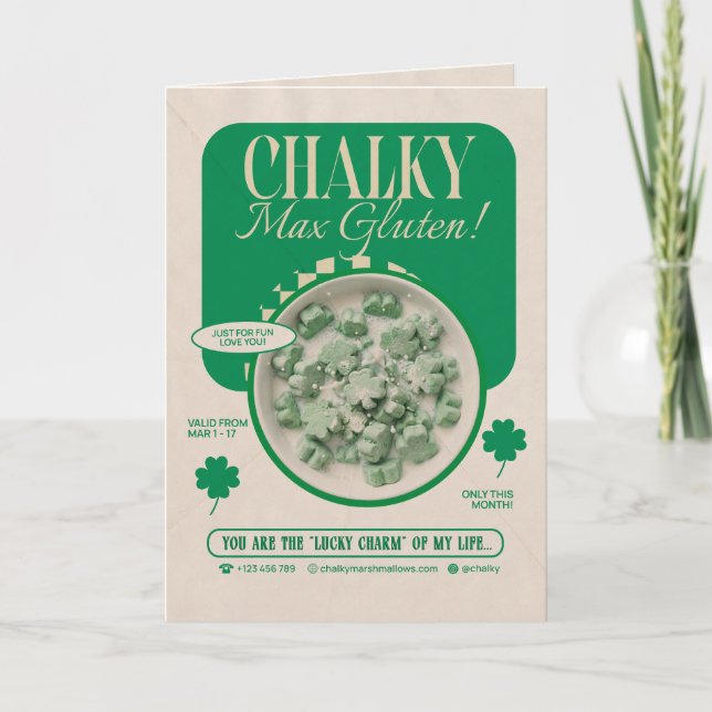 Rolig Shamrock-klöverkort – För honom Kort (Framsida)