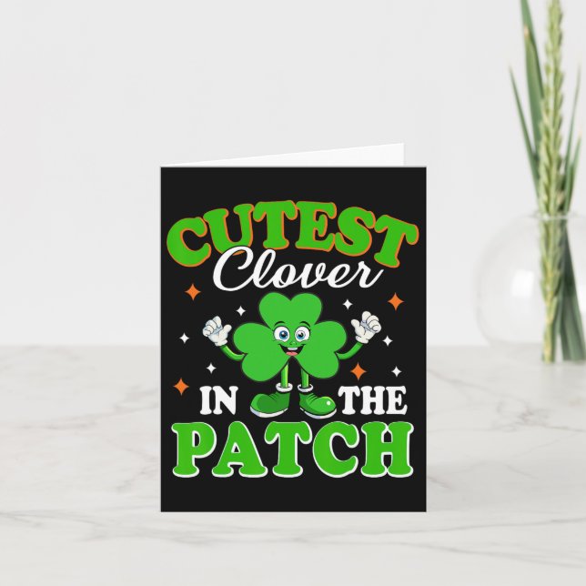 Rolig Shamrock Sötaste Klöver I Plåstret St Patri Kort (Framsida)