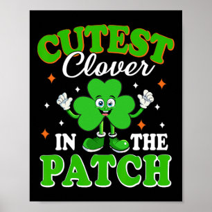 Rolig Shamrock Sötaste Klöver I Plåstret St Patric Poster