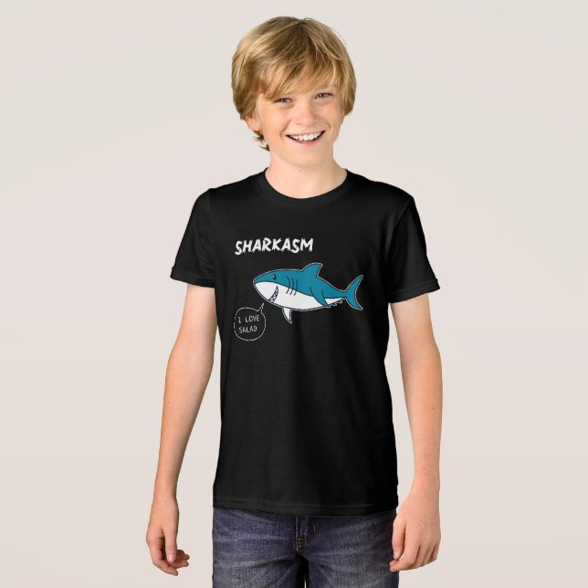 Rolig Sharkasm 'Jag älskar sallad' Tecknad T-shirt (Framsida Full)