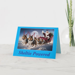 Rolig Sheltie Julfirande Helgkort