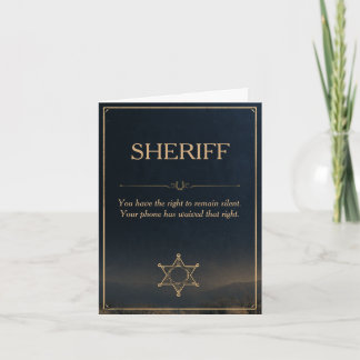 Rolig Sheriffsgrattulation Rätt att Vara Tyst Kort