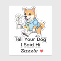 Rolig Shiba Inu Hund Affärskostym Kaffe