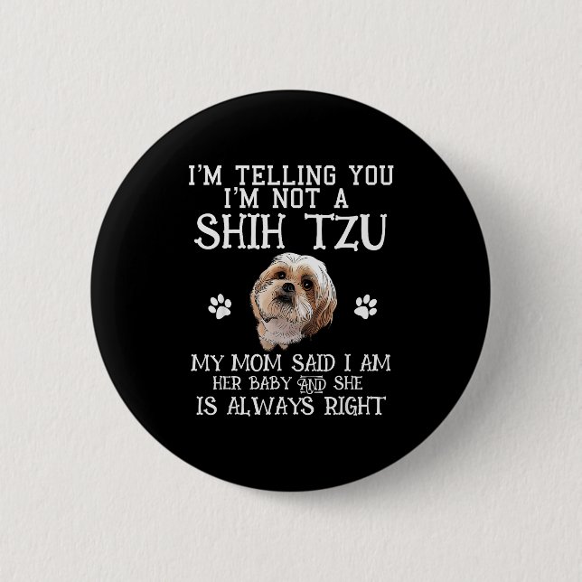 Rolig Shih Tzu Shihtzu Present Mamma Mamma Bebis H Knapp (Framsida)