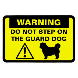 Rolig Shih Tzu Vakt Hund Varning Magnet