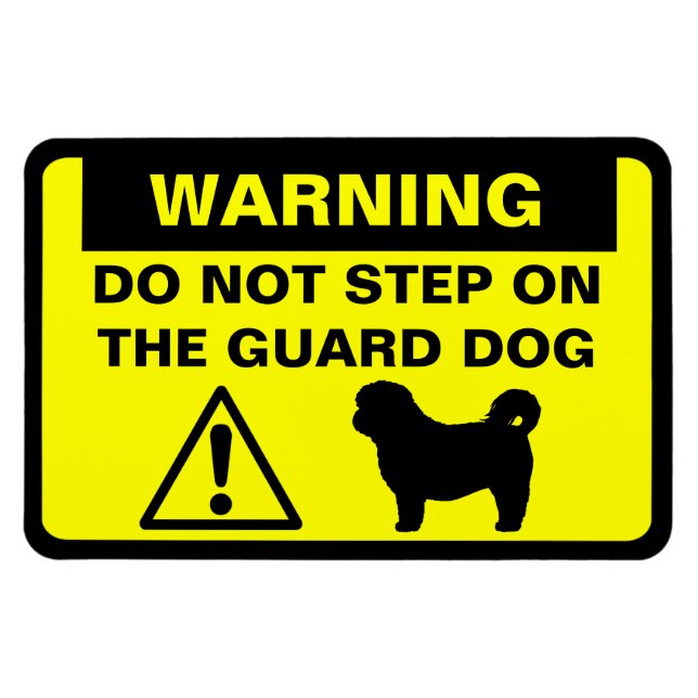 Rolig Shih Tzu Vakt Hund Varning Magnet (Horisontell)