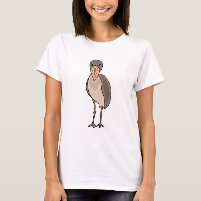 Rolig Shoebill fågeldesign T-shirt (Framsida)