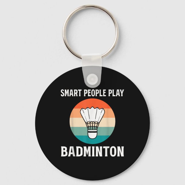 Rolig Shuttle Badmintonspelare  Nyckelring (Framsida)