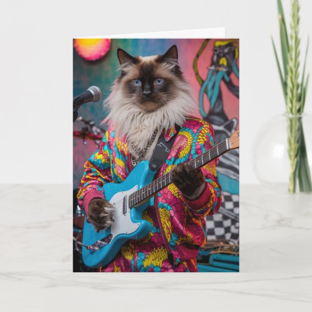 Rolig siamesisk kattrockare kort (Framsida)