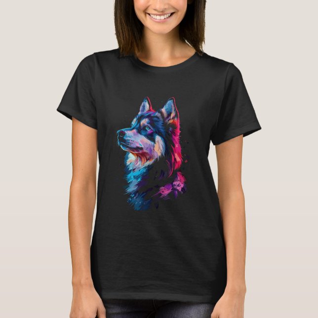 Rolig sibirisk husky-impressionism t shirt (Framsida)