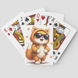 Rolig sibirisk Kawaii Katt Casinokort