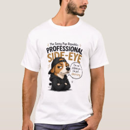Rolig Sidoblick Hund - "Jag Dömer Dig Inte" T Shirt