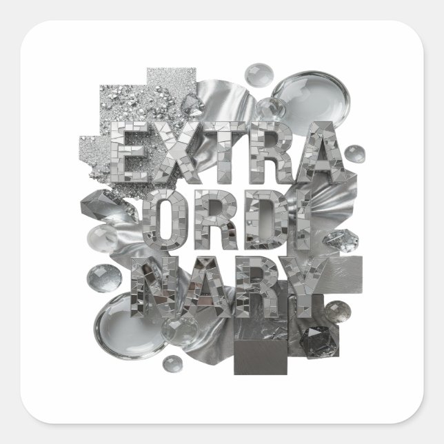 Rolig Silver EXTRAORDINÄR Etikett Design (Framsida)