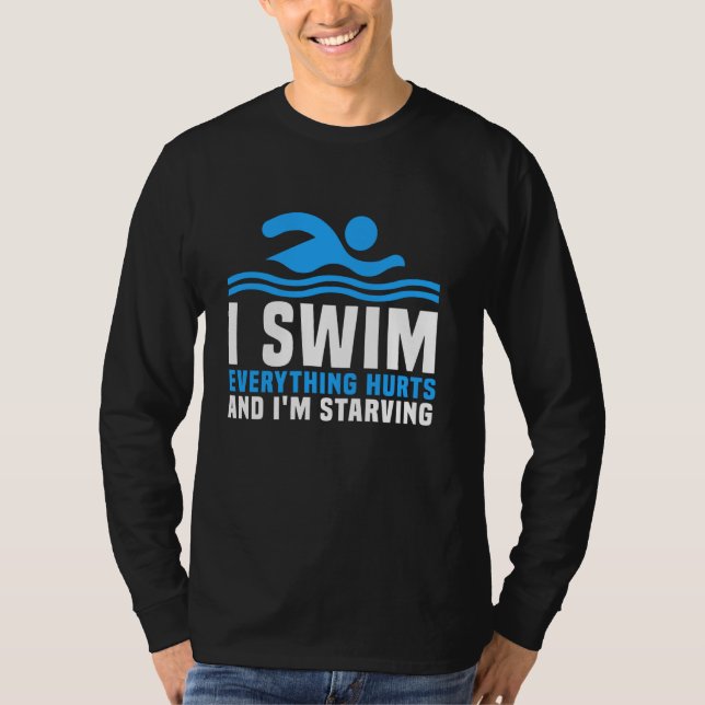 Rolig Simning Älskare Simma Simning T Shirt (Framsida)
