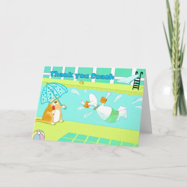 Rolig simning tackar dig att arbeta som tack kort (Framsida)