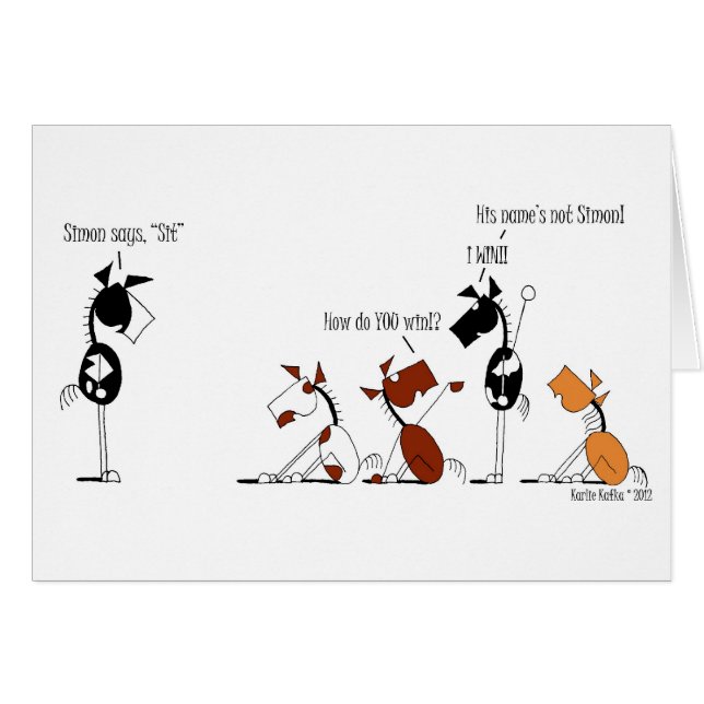 Rolig Simon något att sägatecknad Hälsningskort (Framsidan Horizontal)
