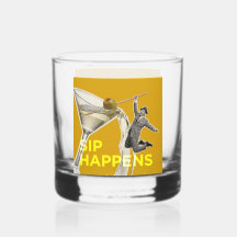 Rolig "Sip Happens" cocktailglas