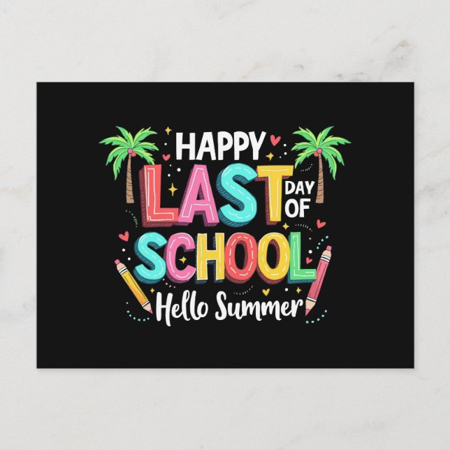 Rolig sista skoldagen Hej sommar Vykort (Framsida)