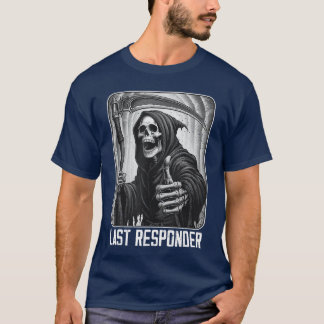 Rolig Sista Svarare Döden Skelett Halloween T Shirt