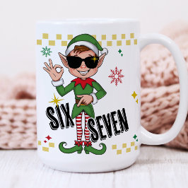 Rolig Six Seven 67 6 7 Meme Jul Tomte Holiday Kaffemugg