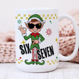 Rolig Six Seven 67 6 7 Meme Jul Tomte Holiday Kaffemugg