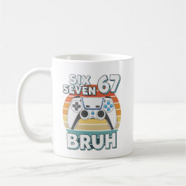 Rolig Six Seven 67 Bruh Gamer Pojke för Män B Kaffemugg