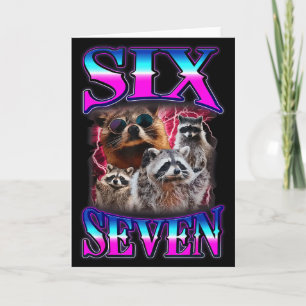 Rolig Six Seven 67 Meme 67 Tvättbjörn Meme Bootleg Kort